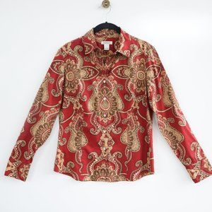 Harold's Red and Brown Paisley Blouse